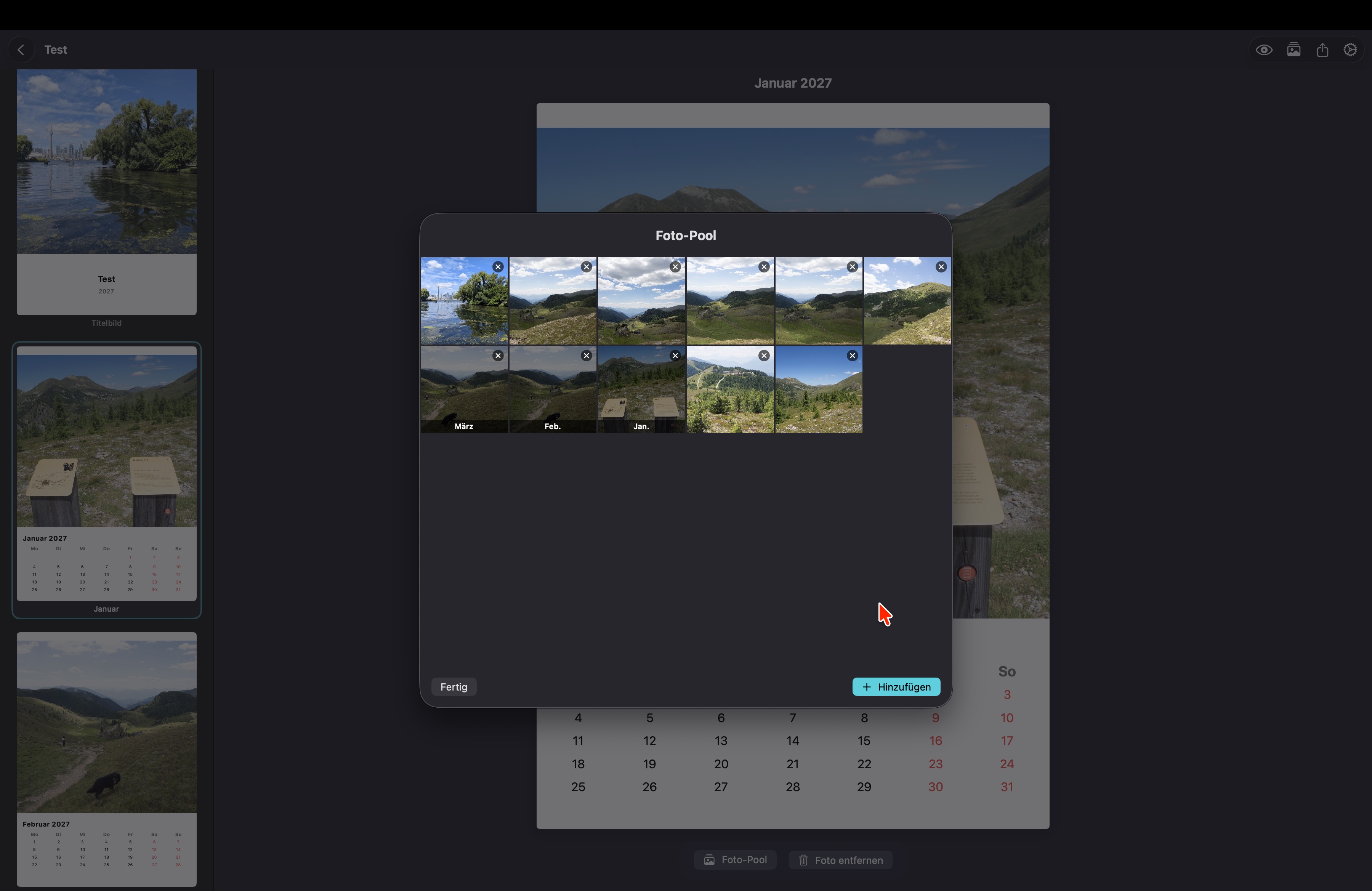 PhotoCal Mac – Foto-Pool mit Bildern